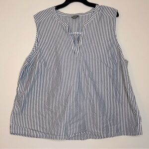 Eddie Bauer Blue White Striped Top Size 2XL